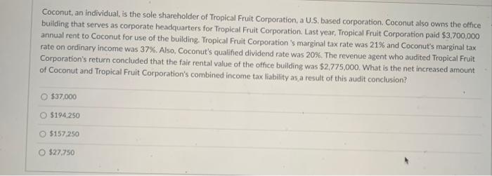 SOLVED FOX THE SOLE SHAREHOLDER IN FALL A C CORPORATION visual data 6