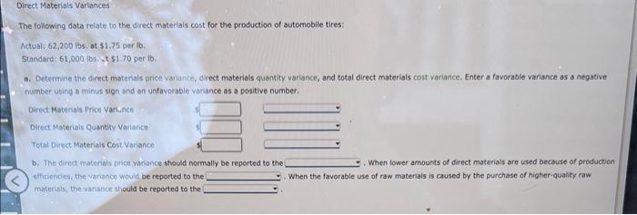 Solved The following data relate to the direct materials | Chegg.com