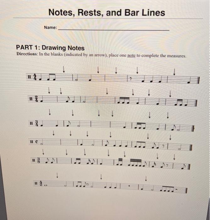 PART 1: Drawing Notes Directions: In the blanks | Chegg.com