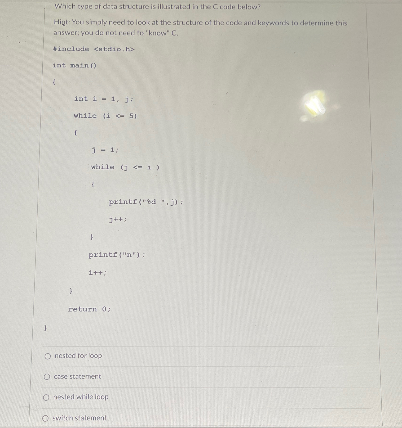 Solved Which type of data structure is illustrated in the C | Chegg.com