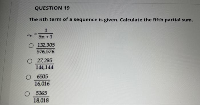 Solved The nth term of a sequence is given. Calculate the | Chegg.com