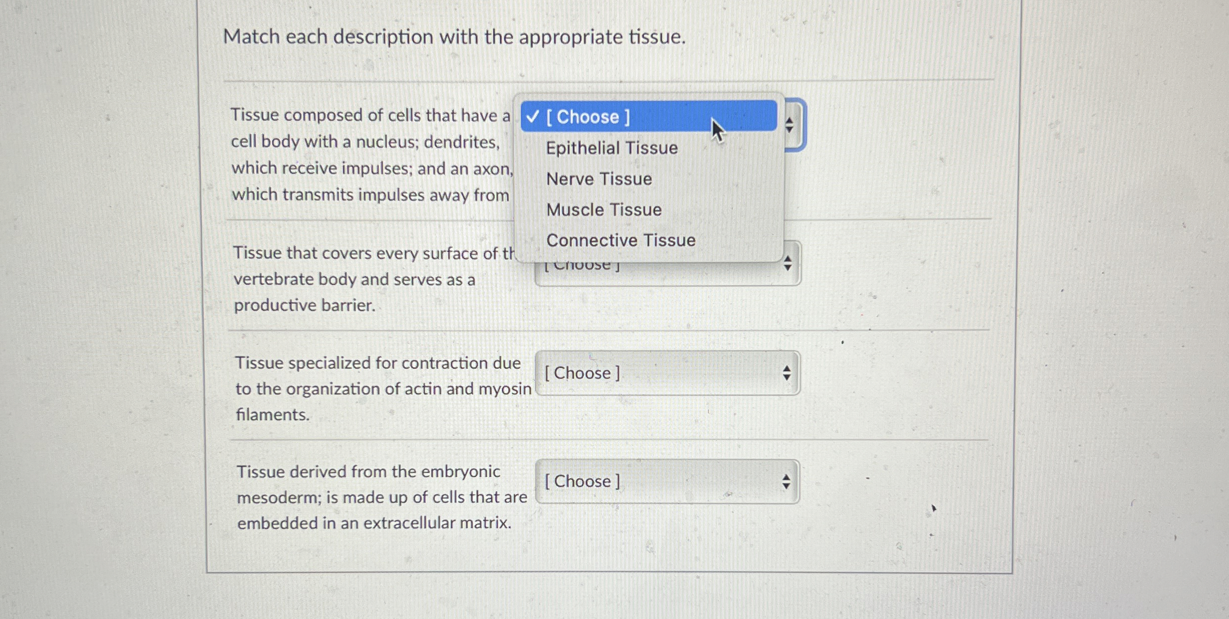 Solved Match each description with the appropriate | Chegg.com