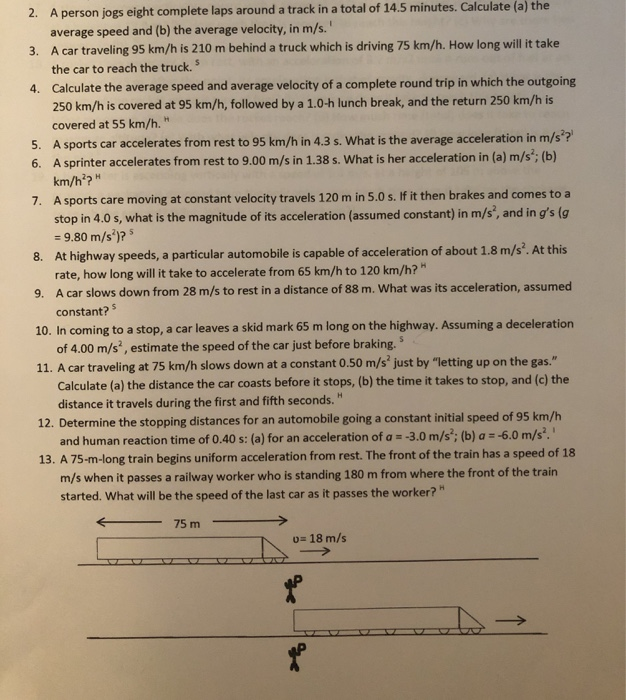 Solved 5 2. A person jogs eight complete laps around a track
