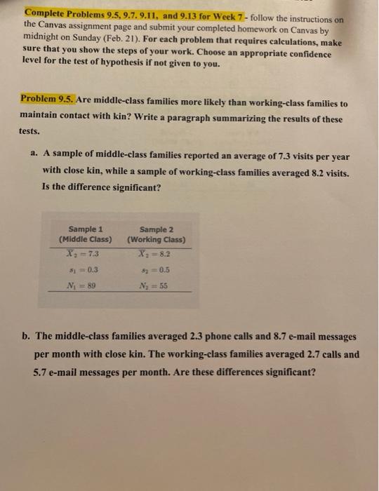 Solved Complete Problems 9.5, 9.7.9.11, and 9.13 for Week 7 | Chegg.com