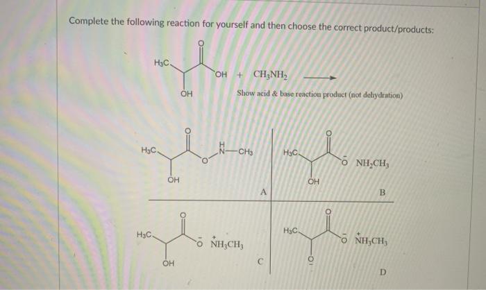 Solved Complete the following reaction for yourself and then | Chegg.com
