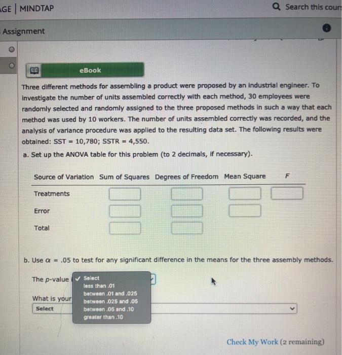 Solved Assignment EBook Three Different Methods For | Chegg.com