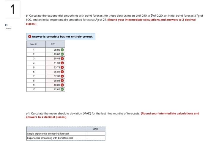 Solved 1 1 Problem 3-7 (Algo) 10 points The following table | Chegg.com