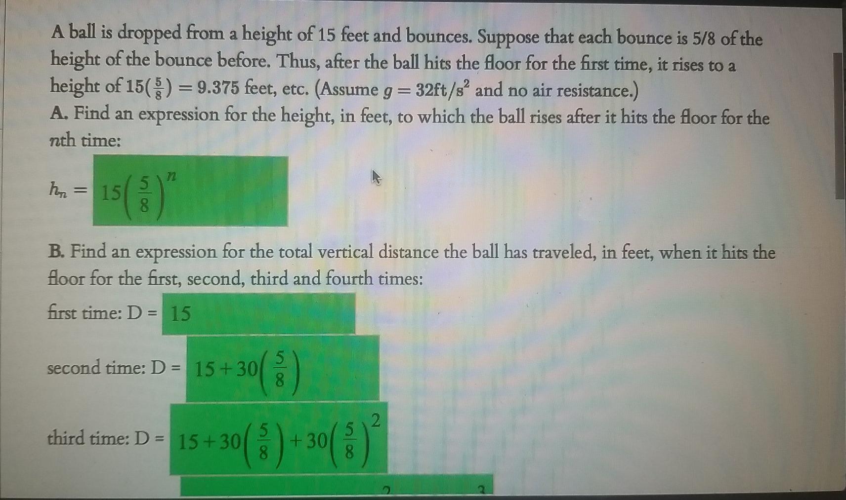 solved-a-ball-is-dropped-from-a-height-of-15-feet-and-chegg