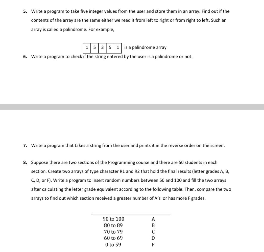 Solved 5. Write a program to take five integer values from | Chegg.com