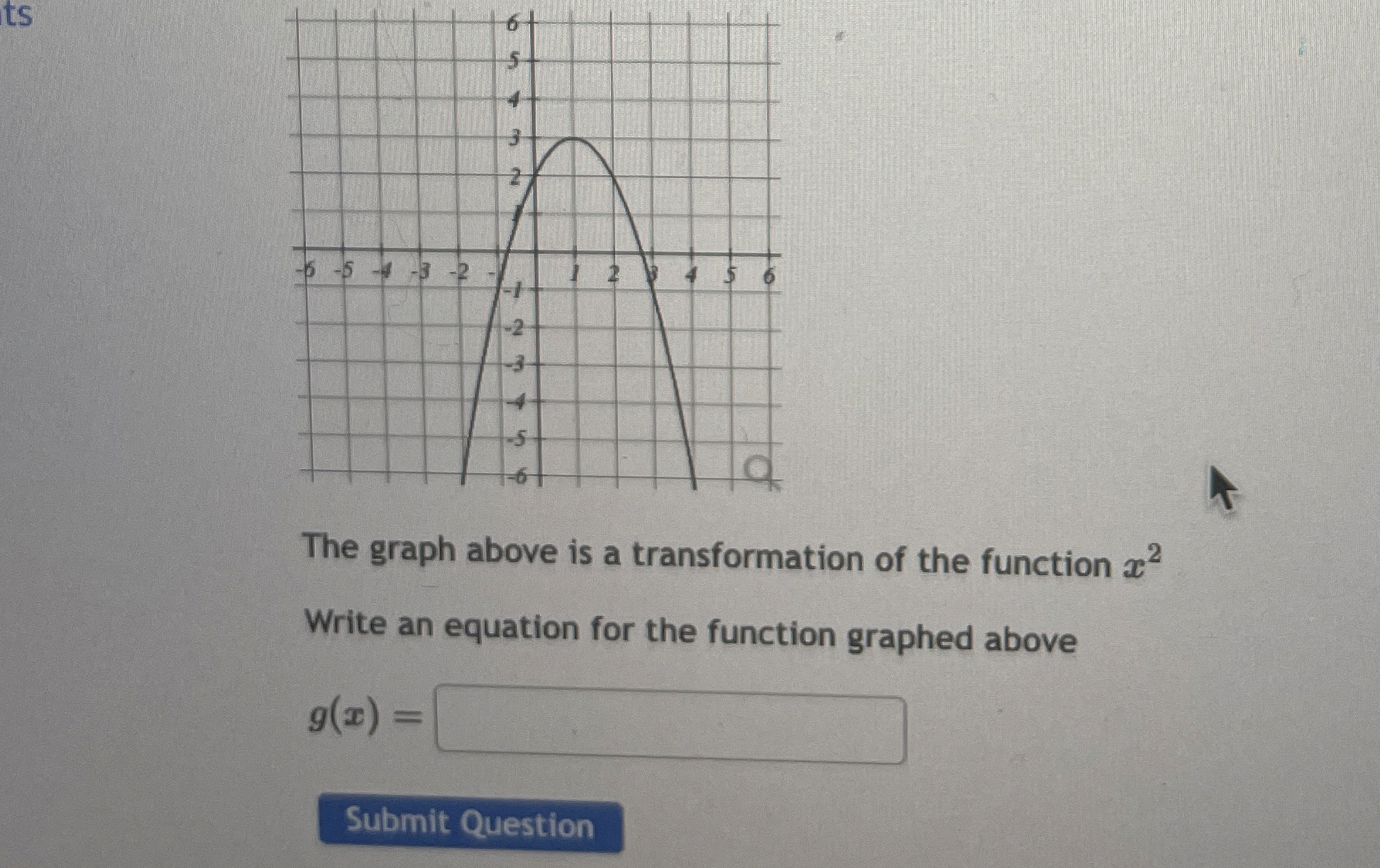 Solved The graph above is a transformation of the function | Chegg.com