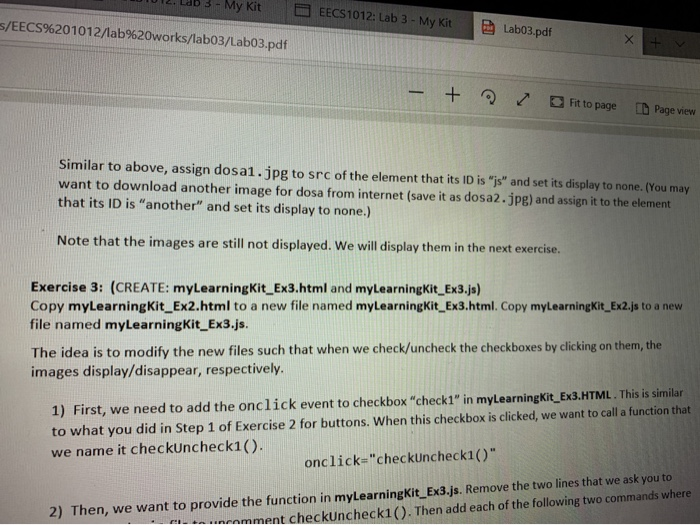 12. Lab 3 - My Kit EECS 1012: Lab 3 - My Kit S/EECS%201012/lab%20works/lab03/Labo3.pdf Labo3.pdf x + + Fit to page Page view