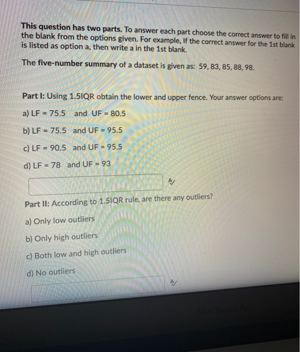 Solved This question has two parts. To answer each part | Chegg.com