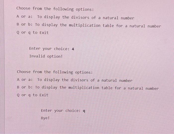 Solved Write a Java program that run as below (The user's | Chegg.com