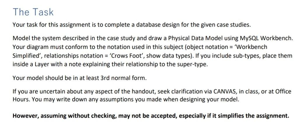 Solved The Task Your Task For This Assignment Is To Complete | Chegg.com