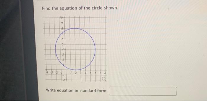 Solved Find the equation of the circle shown. write equation | Chegg.com