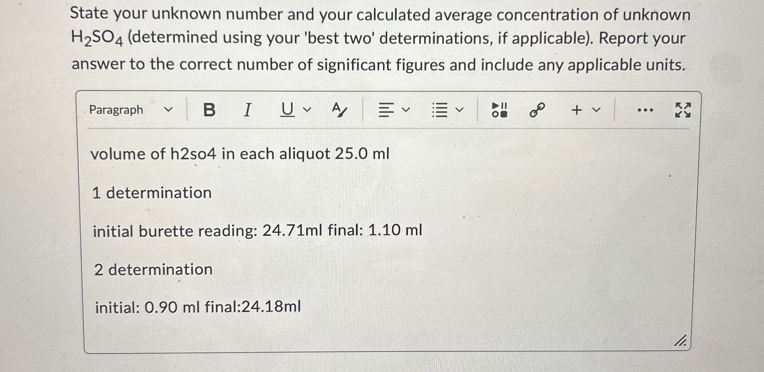 Solved State your unknown number and your calculated average