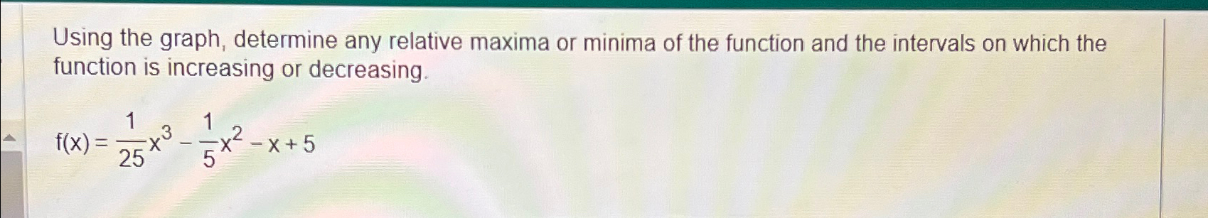 Solved Using the graph, determine any relative maxima or | Chegg.com