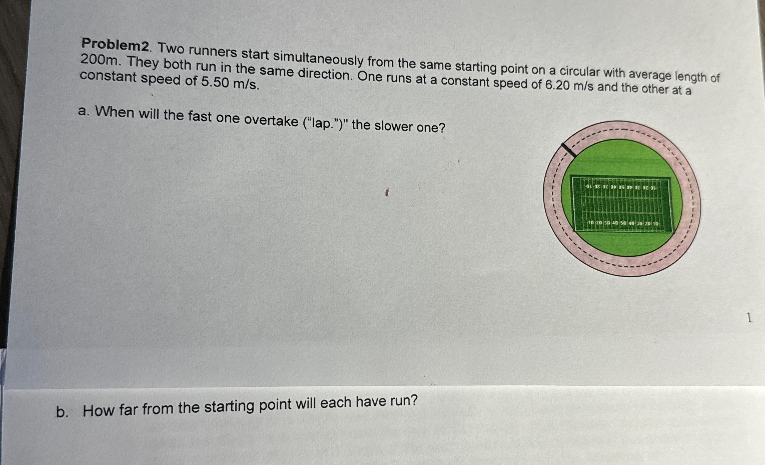 Solved Problem2. ﻿Two Runners Start Simultaneously From The | Chegg.com