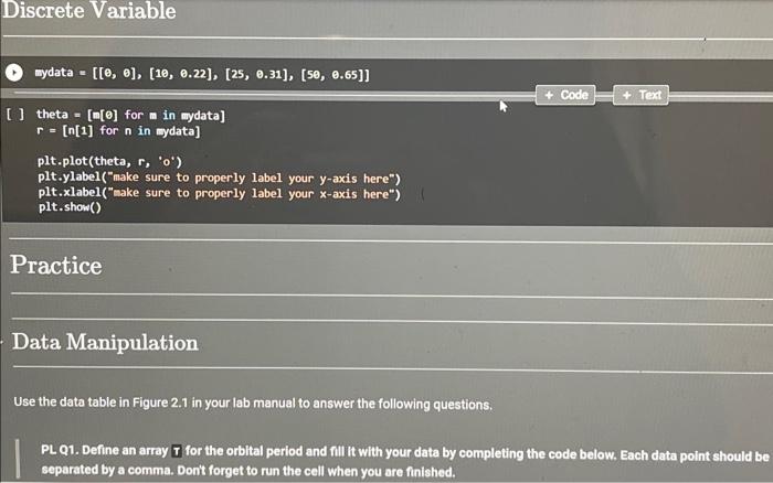 Solved In this pre-lab, you will review how to use Python | Chegg.com