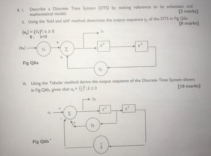 Solved 6.1. Describe a Discrete Time System (DTS) by making | Chegg.com