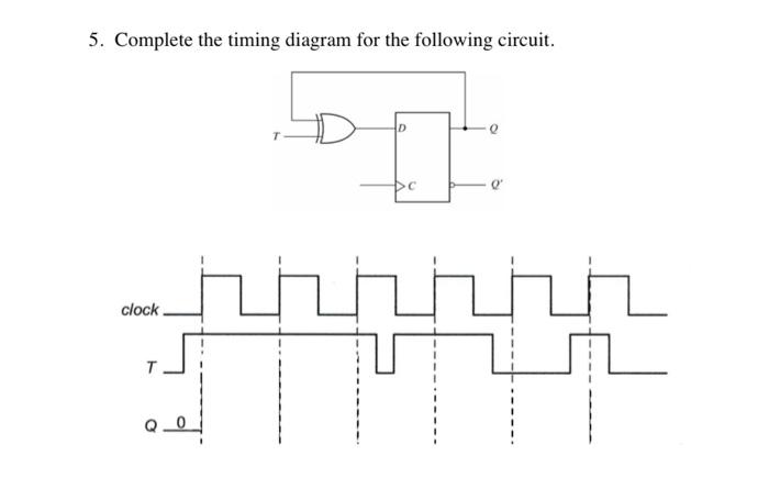 Solved 5. Complete the timing diagram for the following | Chegg.com