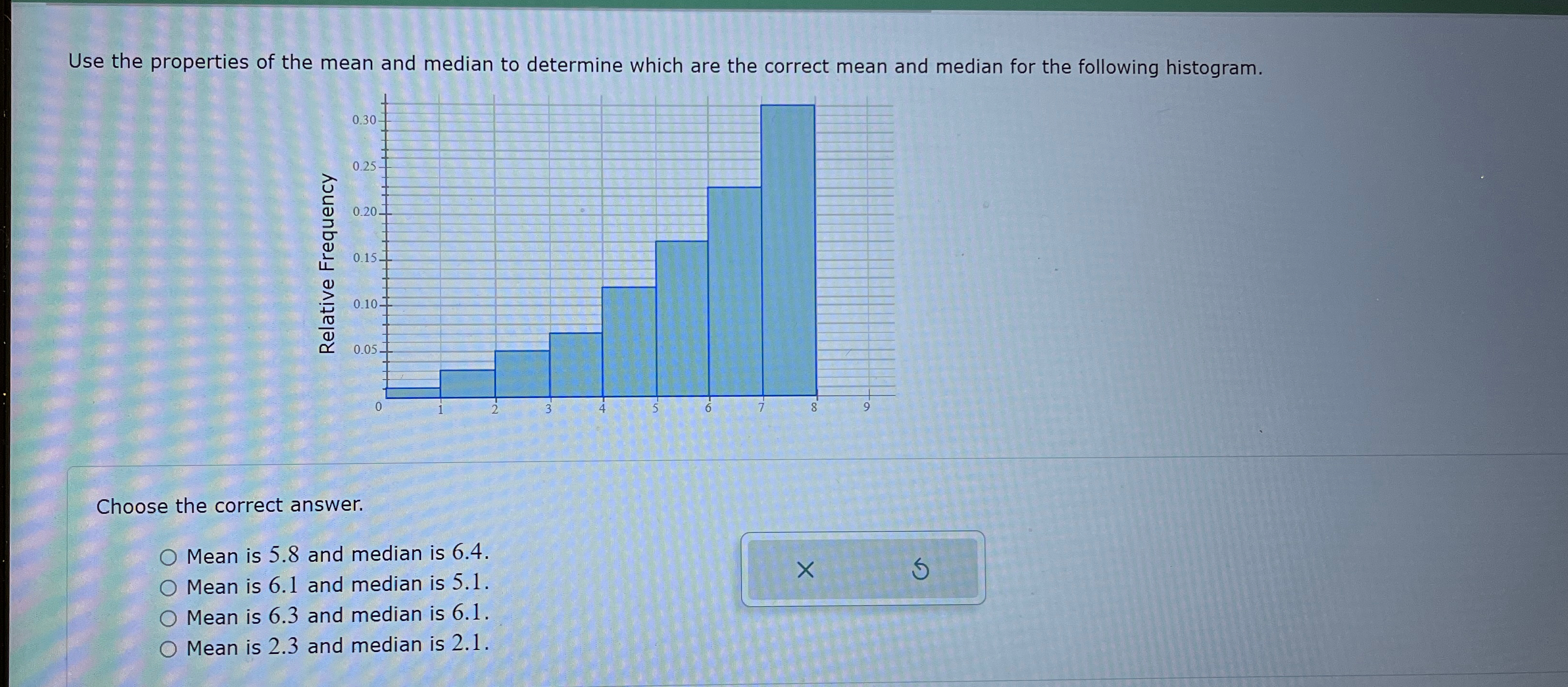 Solved Use the properties of the mean and median to | Chegg.com