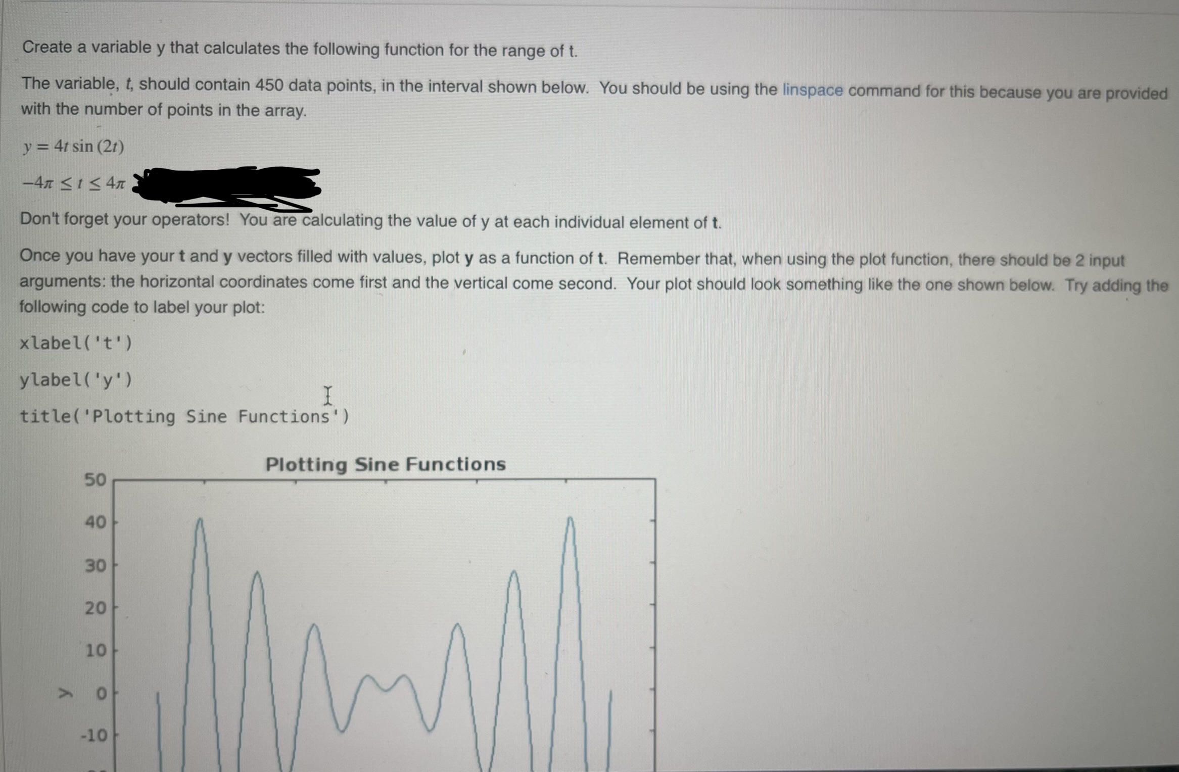 Solved Create a variable y ﻿that calculates the following | Chegg.com