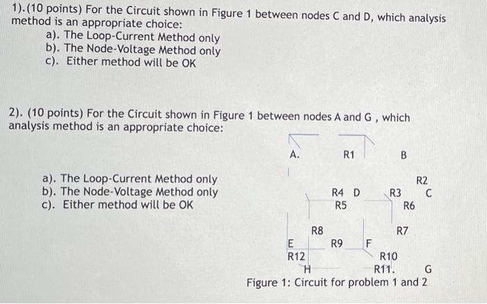 Solved 1).(10 points) For the Circuit shown in Figure 1 | Chegg.com