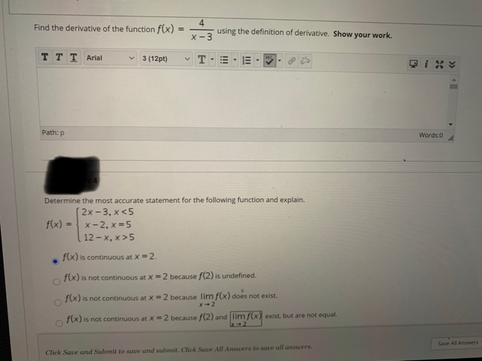 Solved Question Completion Status: Find the derivative of | Chegg.com