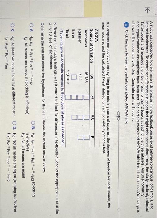 Solved A study was conducted to determine if differences in | Chegg.com
