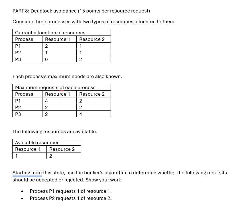 Solved Do the following please. Consider three processes | Chegg.com