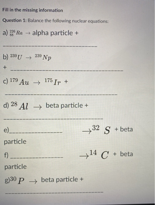 Solved Fill In The Missing Information Question 1 Balanc Chegg Com