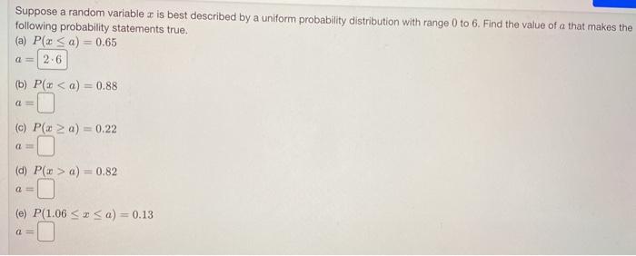 Solved Suppose a random variable x is best described by a | Chegg.com