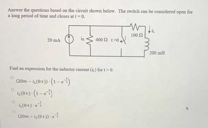 Solved Answer the questions based on the circuit shown | Chegg.com