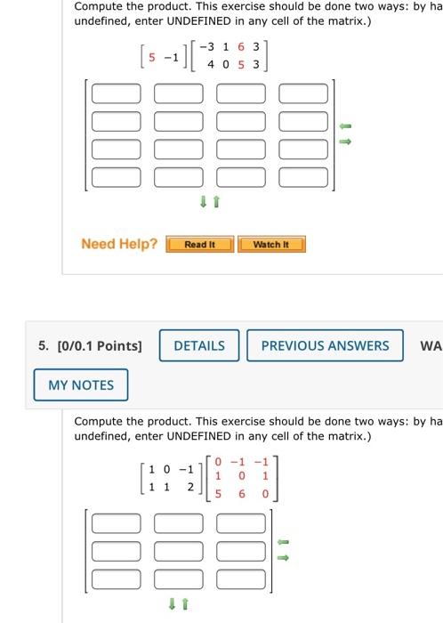 Solved Compute the product. This exercise should be done two | Chegg.com