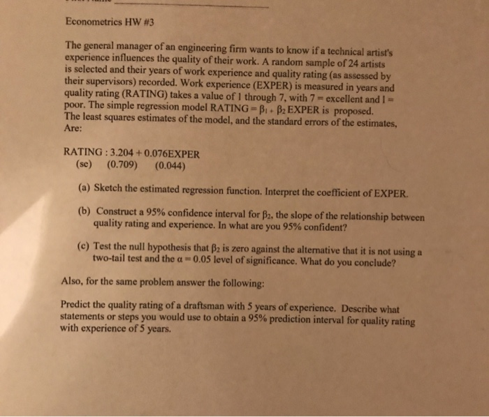 OLS Regression - The general manager of an engineering firm wants