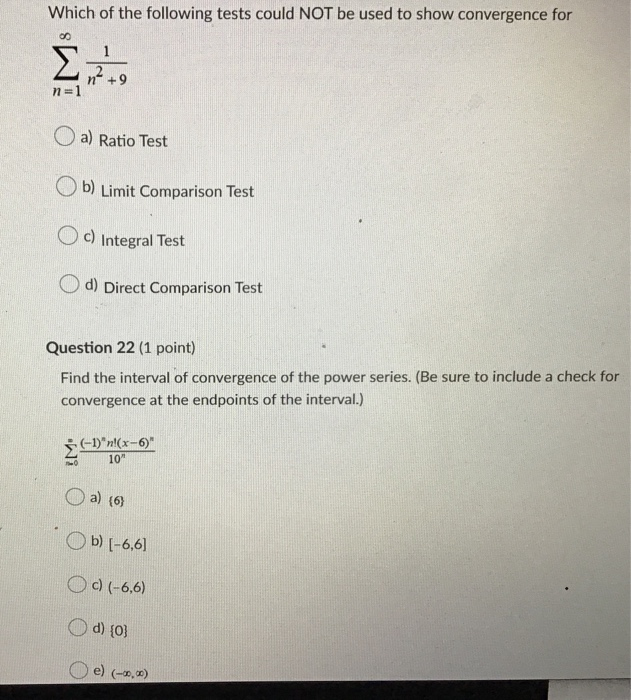 Solved Which of the following tests could NOT be used to | Chegg.com