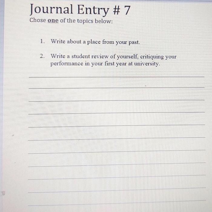 Solved Journal Entry # 7 Chose one of the topics below: 1. | Chegg.com