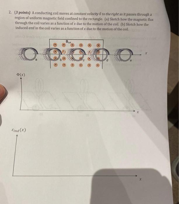 Solved 2. (3 points) A conducting coil moves at constant