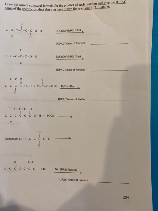 Solved Draw the correct structural formula for the product | Chegg.com