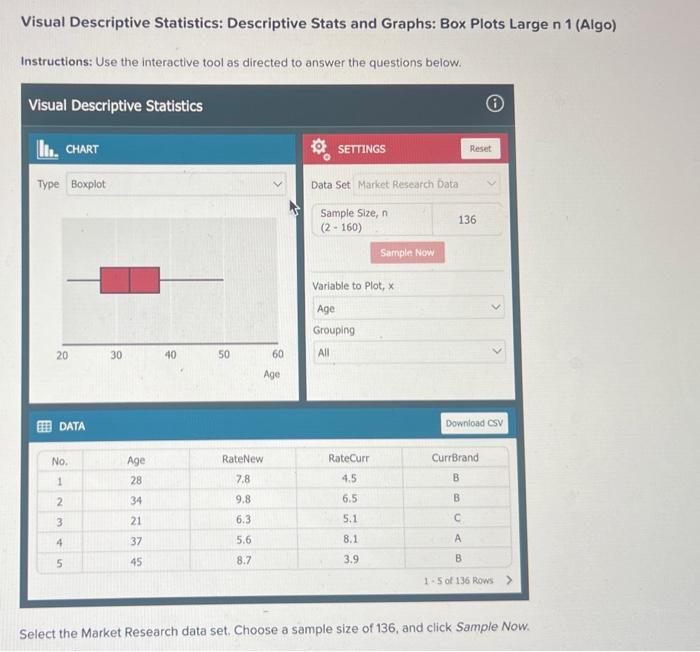 Visual Descriptive Statistics: Descriptive Stats and | Chegg.com
