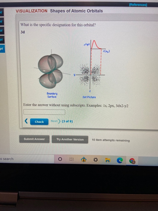 Solved (References) VISUALIZATION Shapes of Atomic Orbitals | Chegg.com