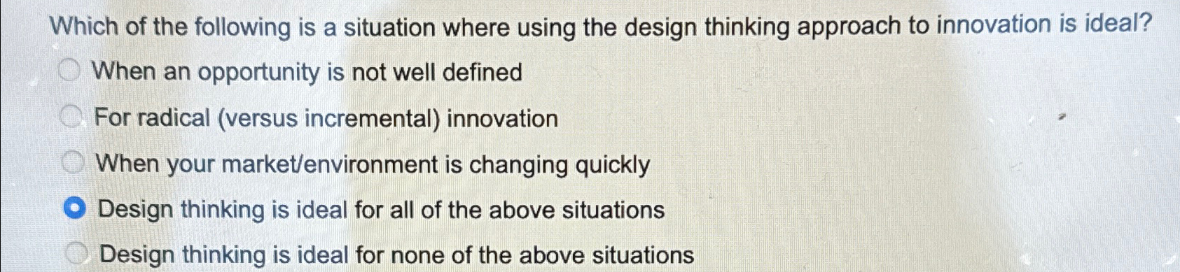 Solved Which of the following is a situation where using the | Chegg.com