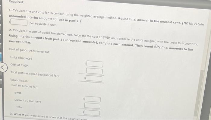 Solved cost information and the weighted Average Method | Chegg.com