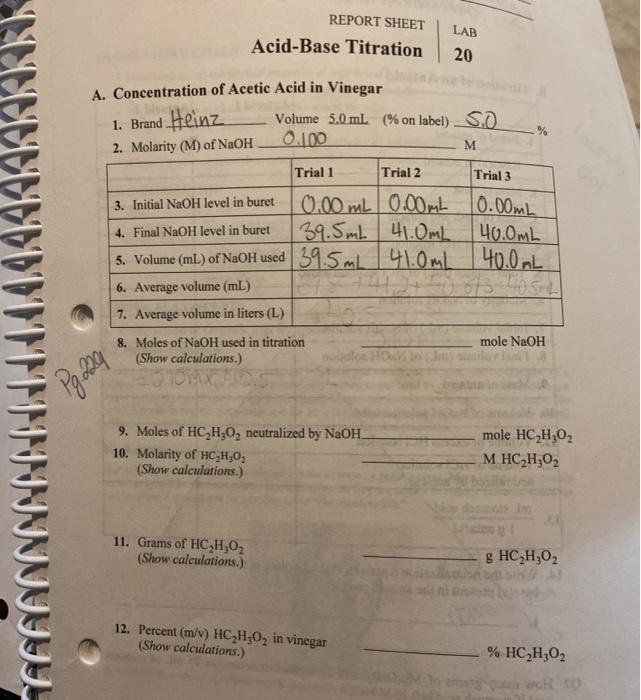 Lab Report for Acid-Base Titration – A Comprehensive Guide