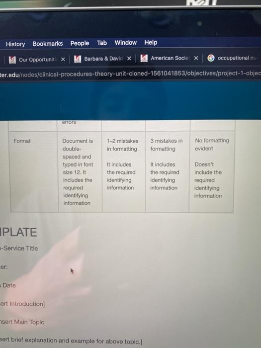 History Bookmarks People Tab Window Help Our Opportuniti x Barbara & Davle American Societx occupational nu Eer.edu/nodes/cli