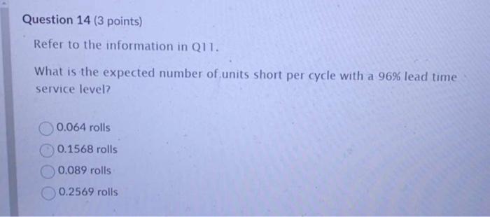 Solved Use information in Question 11 to solve the other 3 | Chegg.com