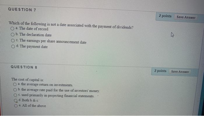 Solved QUESTION 7 2 points Save Answer Which of the | Chegg.com