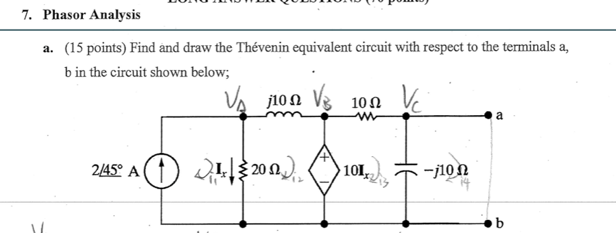 Solved Find and draw the Thévenin equivalent circuit for the | Chegg.com