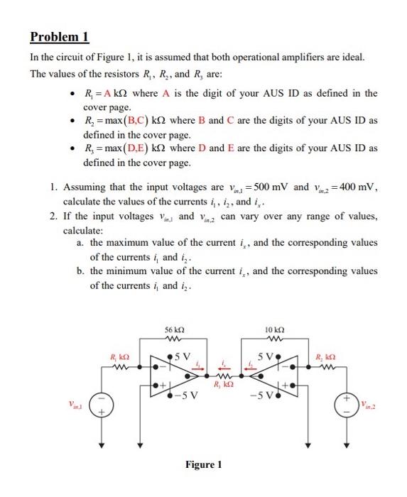 Solved Problem 1 In the circuit of Figure 1, it is assumed | Chegg.com